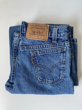 Vintage 550 Orange Tag Levi Strauss Girls Size 14 Relaxed Fit Jeans- 100% Cotton
